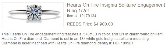 hearts on fire insignia solitaire ring