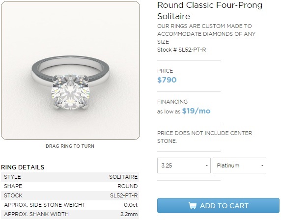 round classic 4 prong solitaire