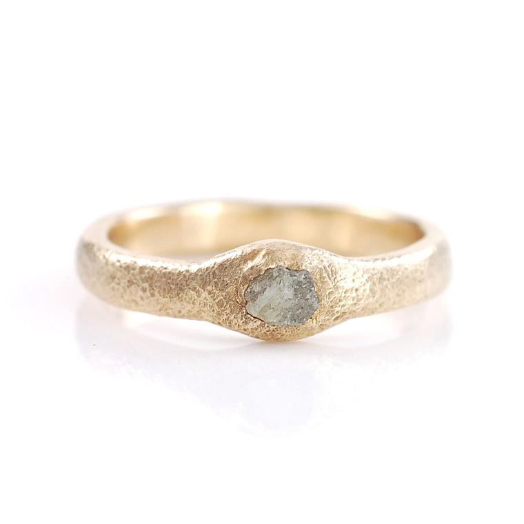Sands of Time ring by Beth Cyr with a rough grey diamond