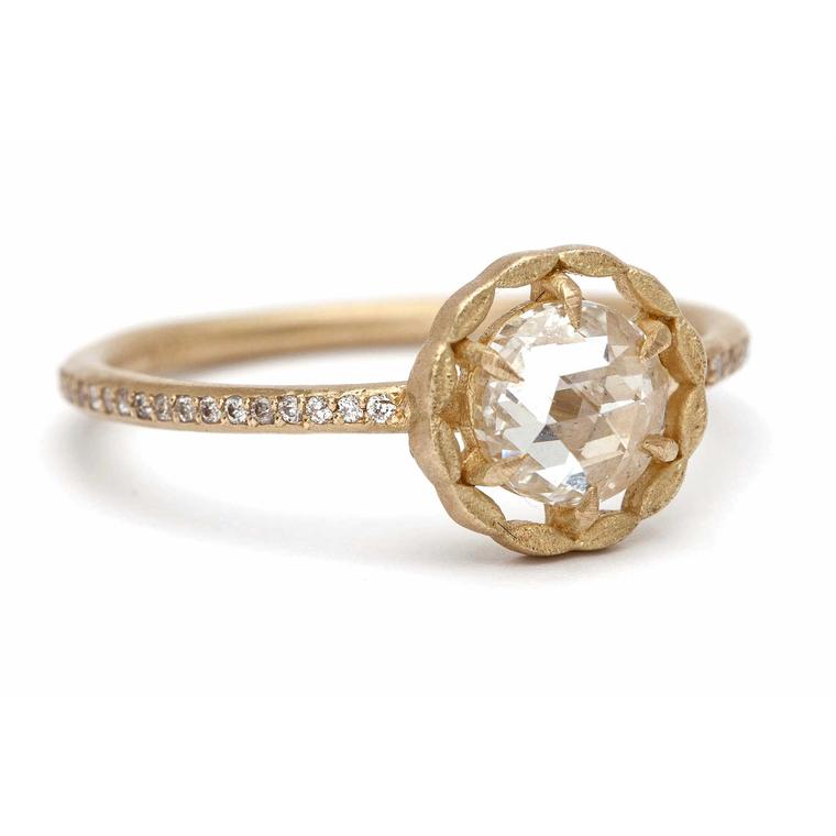 Sofia Kaman Alethea rose-cut diamond engagement ring