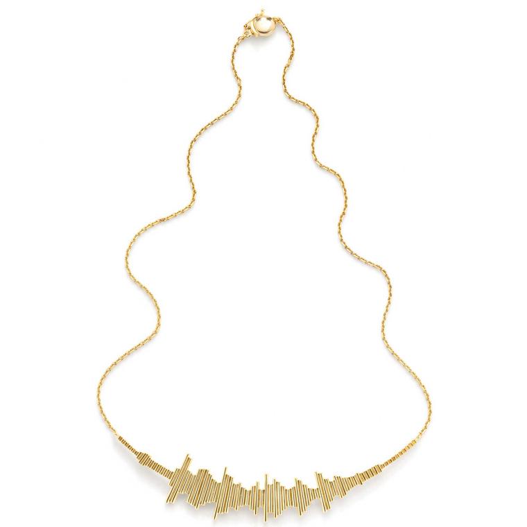 Solange Azagury-Partridge Ephemera Soundwave necklace in yellow gold