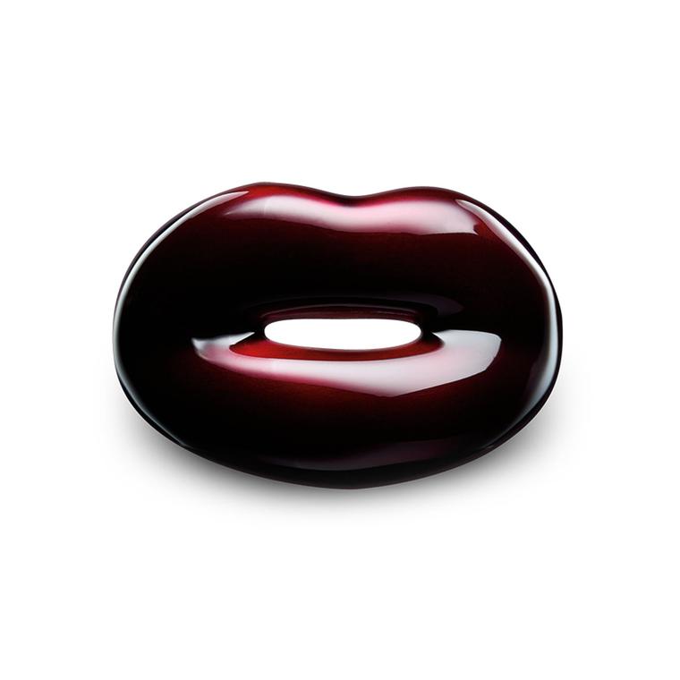 Solange Azagury-Partridge black cherry Hot Lips ring