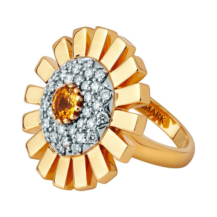 Stenmark yellow sapphire and white diamond ring