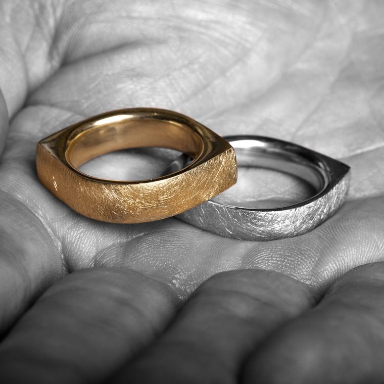 Tawny Philips gold eye-shaped wedding rings