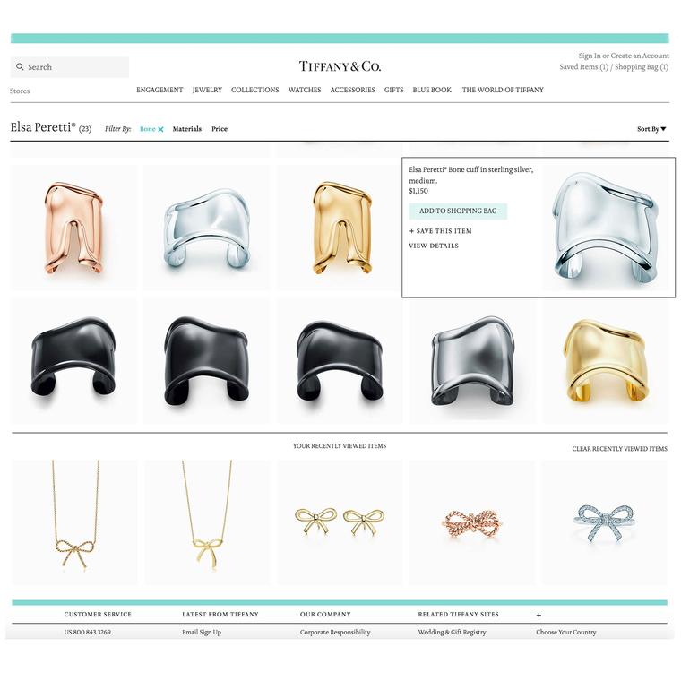 Tiffany e-commerce site
