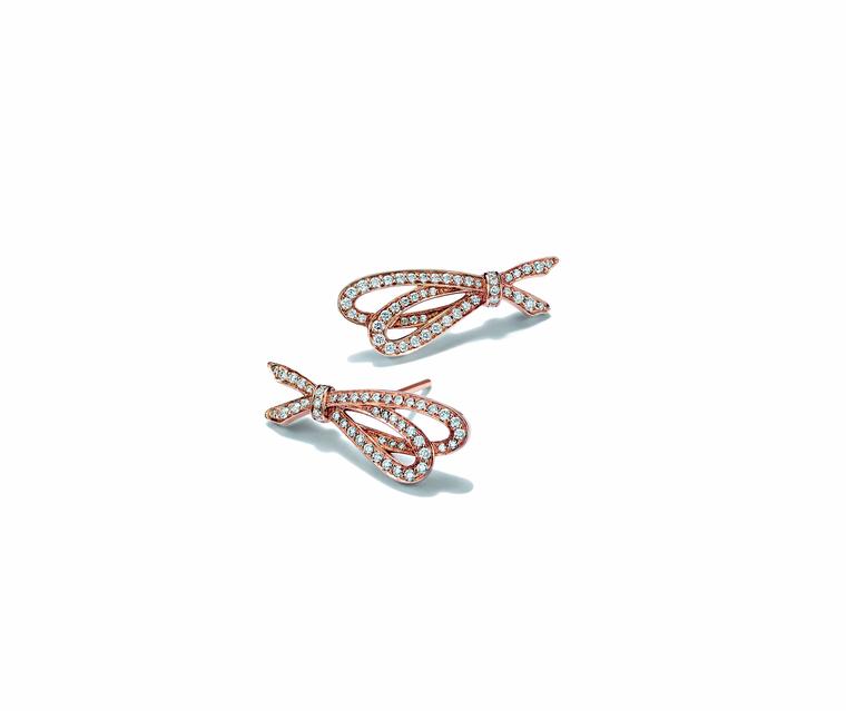 Tiffany Bow earrings in rose and white gold