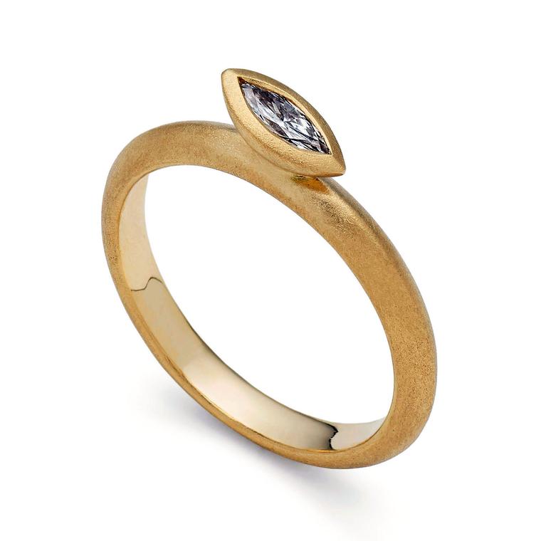 Victoria Walker yellow gold and marquise-cut diamond engagement ring