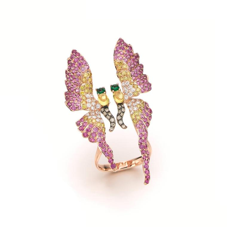 Wendy Yue butterfly coloured gemstone ring