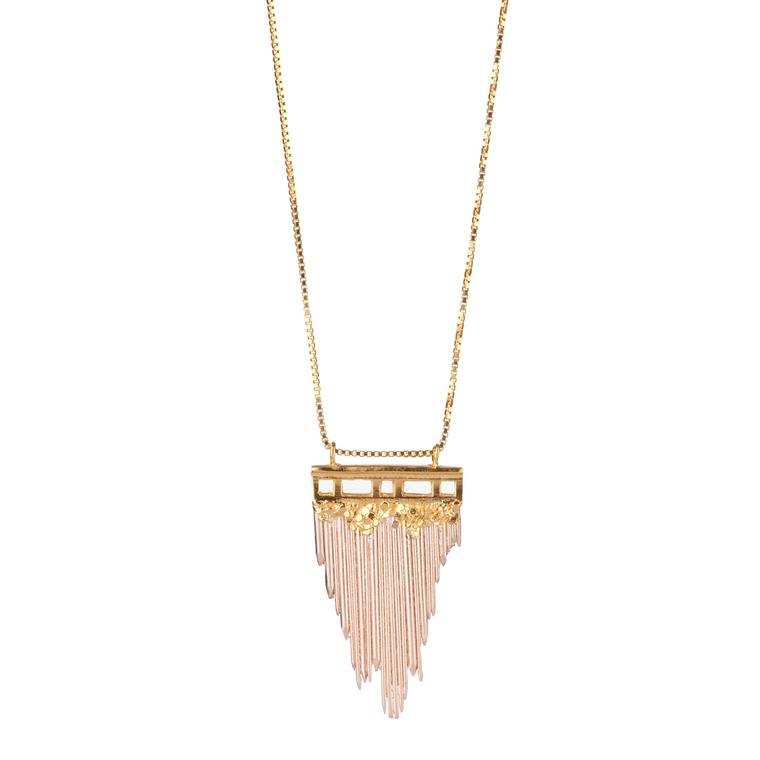 Ros Millar yellow and rose gold vermeil Brickmoon necklace