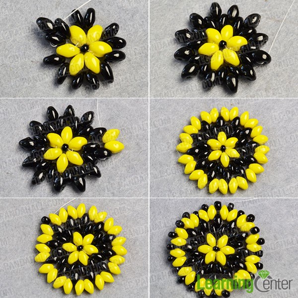 make the third part of the flower beads earrings