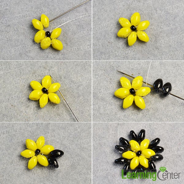 make the second part of the flower beads earrings