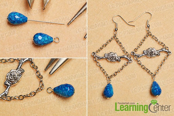 make the rest part of the easy chain square bead drop earrings