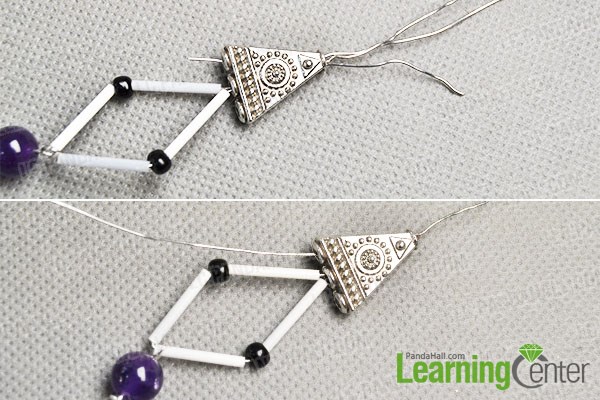 make the second part of the Tibetan bugle and seed beads earrings