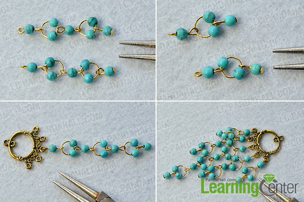Complete the turquoise bead chandelier patterns
