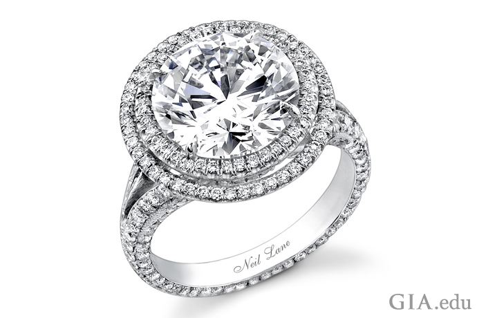 A 5 ct round-cut diamond designed for actress Jennifer Hudson’s engagement to David Otunga.