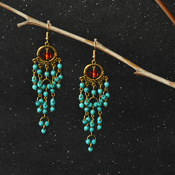 Here are the finished chandelier earrings: