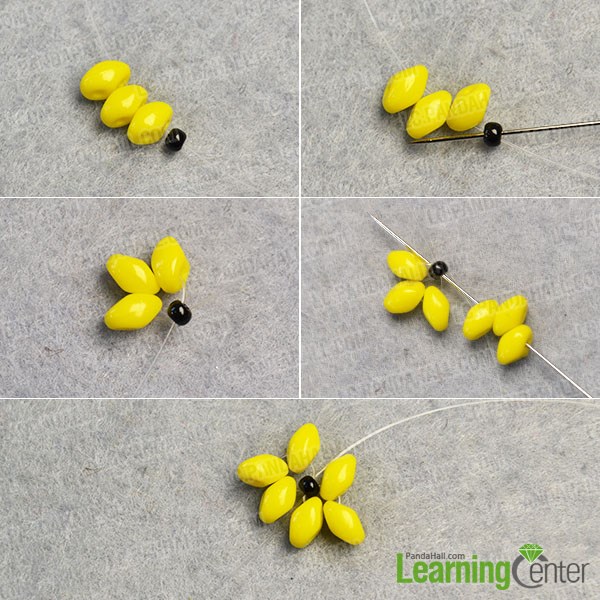 make the first part of the flower beads earrings