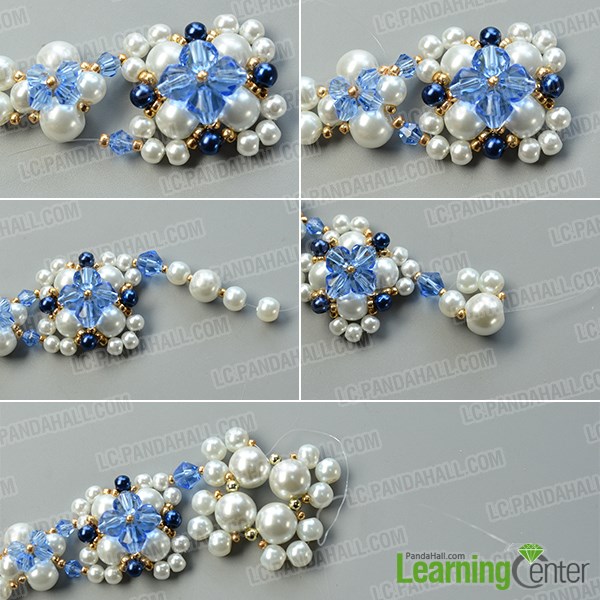 Make the base of the third pearl bead flower pattern