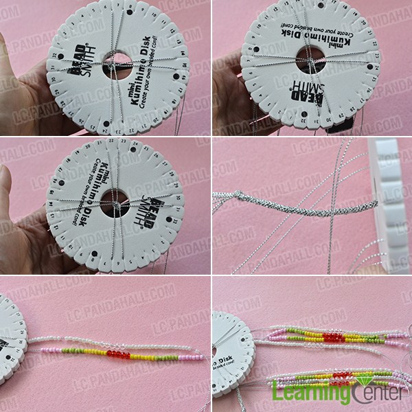 make the second part of the kumihimo seed bead necklace