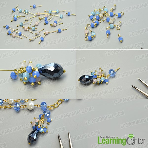 make the third part of the pretty handmade glass beads chain necklace