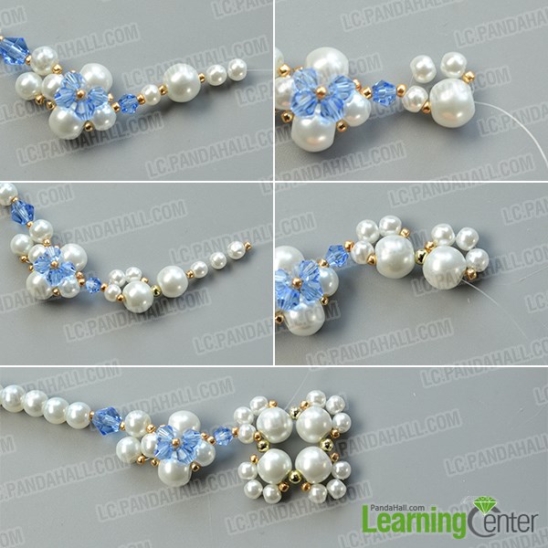 Make the base of the second pearl bead flower pattern