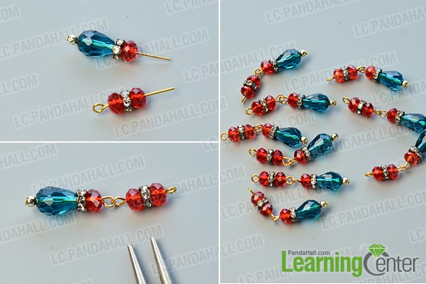 make the second part of the drop beads bib necklace