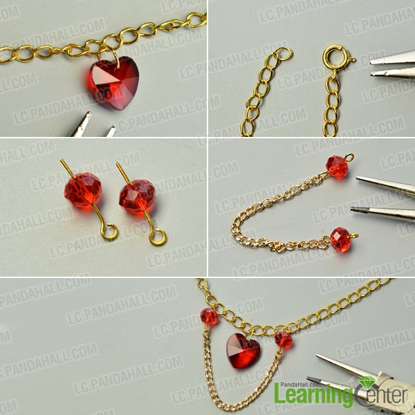prepare the basic part of the glass beads chain necklace