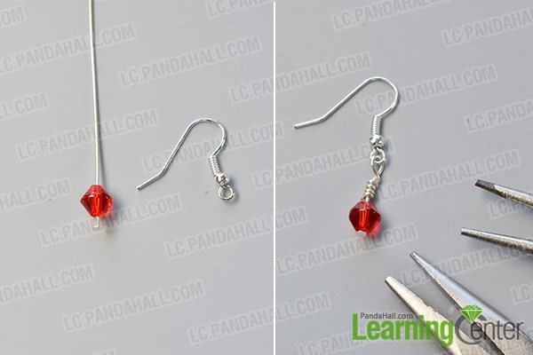 Make the glass bead dangle earring