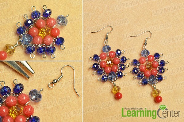 finish the glass and jade beads earrings