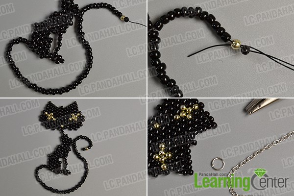 Make the seventh part of the lovely cat pendant necklace