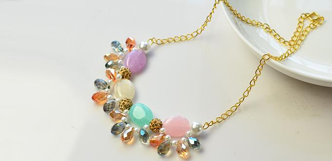 Pandahall Tutorial on How to Make a Beads and Chain Necklace with Gemstone Pendant