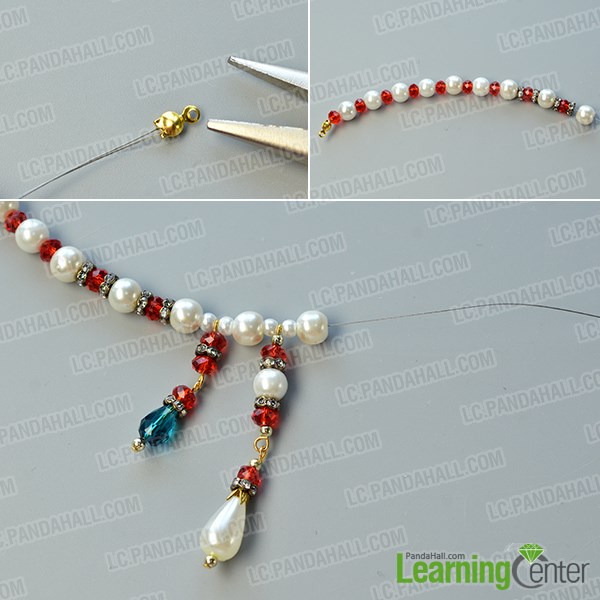 make the third part of the drop beads bib necklace