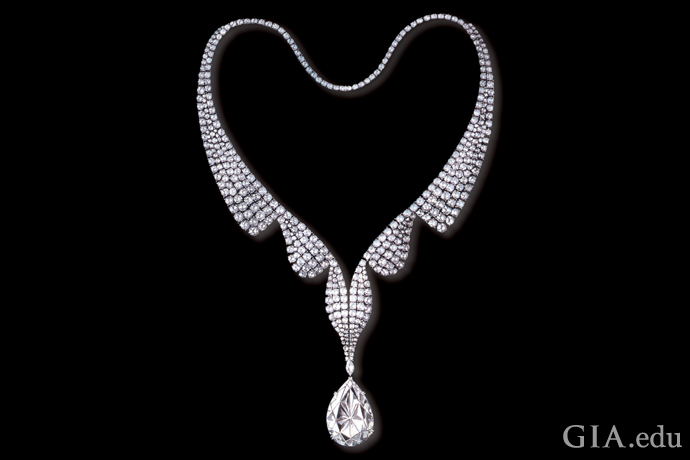 Taylor-Burton 69.42 carat, D color, Flawless pear-shaped diamond. 