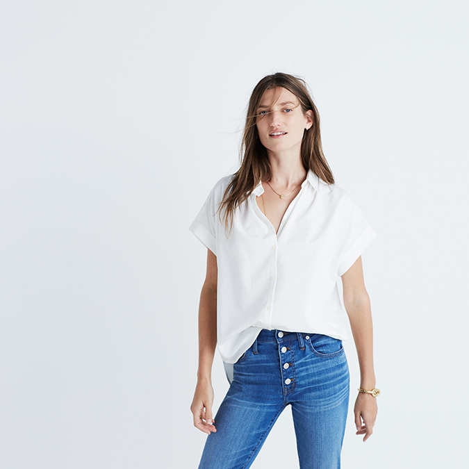 Madewell Central Shirt in white