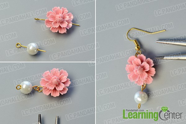 make the basic part of the flower dangle earrings