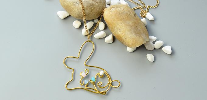 Easy Tutorials on Wire Wrapped Easter Bunny Pendant Necklace