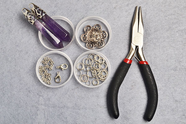 Supplies you’ll need in making the amethyst pendant necklace