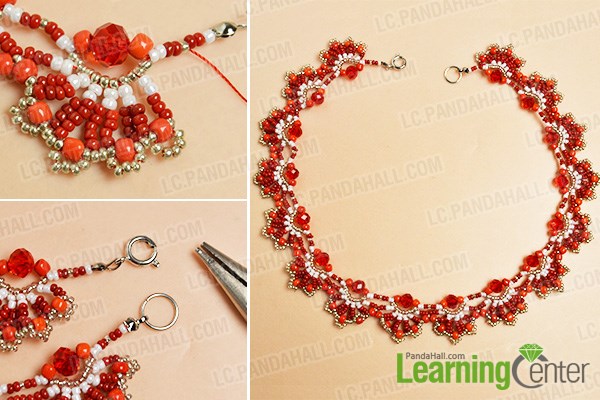 Complete the red seed bead choker necklace