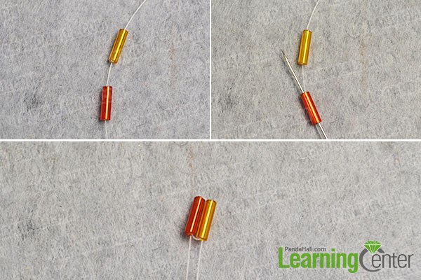 Make the beginning part of the bugle bead patterns