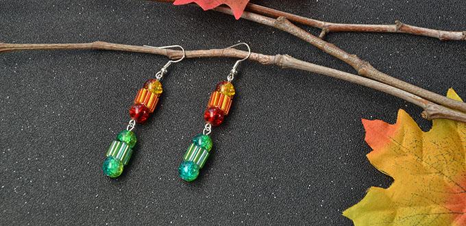 PandaHall Original DIY Project – How to Make Colorful Dangle Earrings with Glass Beads